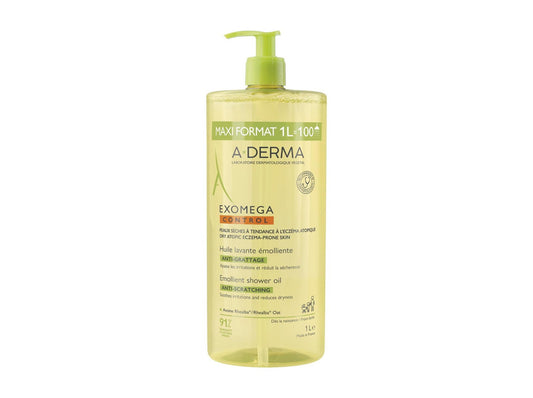 A-Derma, Exomega Control, Fragrance, Emollient, Shower Oil, Body, For Dry Skin, 1000 ml