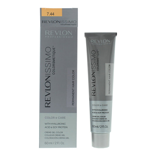 Revlon, Revlonissimo Colorsmetique, Permanent Hair Dye, 7.44 Medium Intensive Copper Blonde, 60 ml