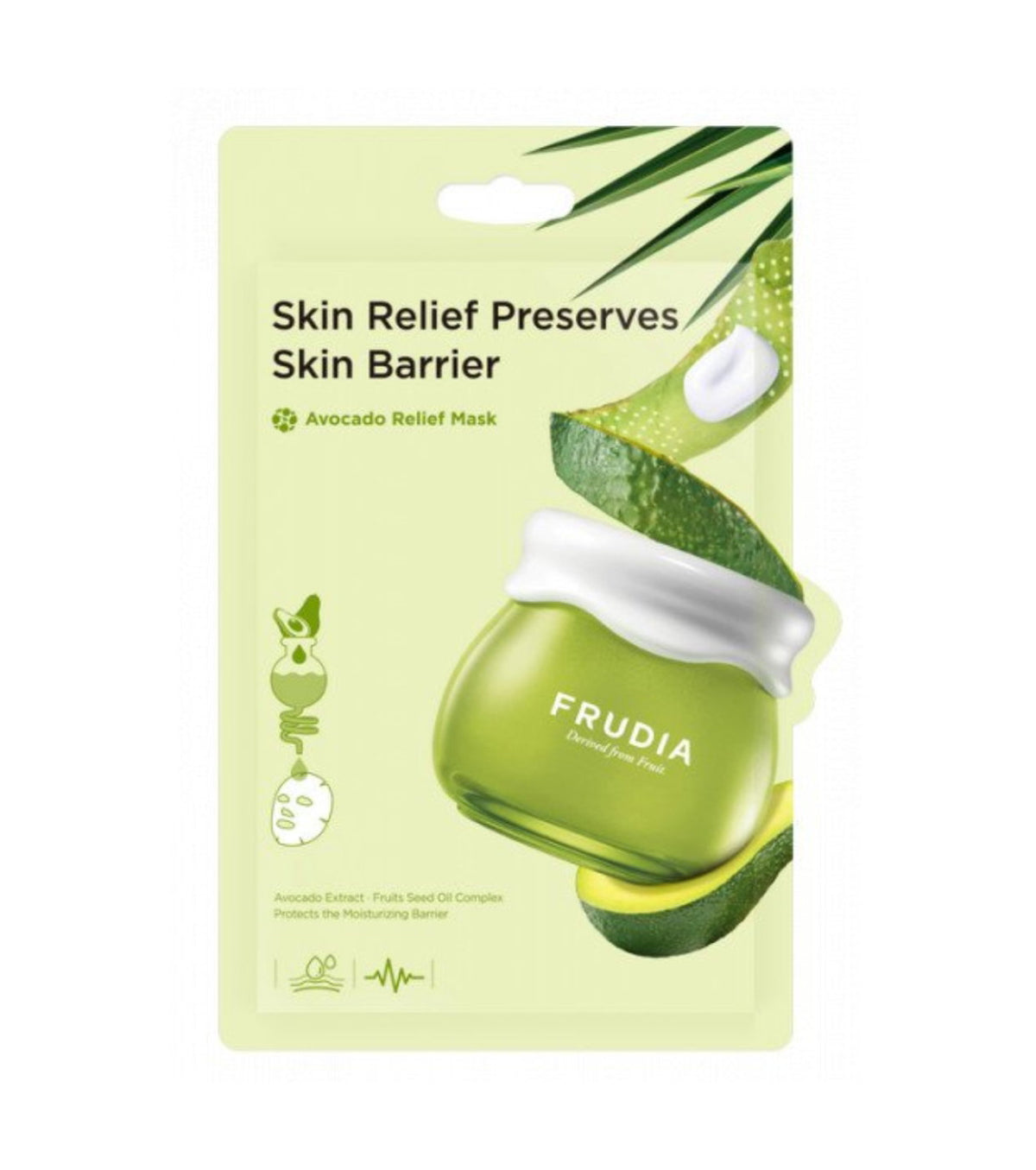 Frudia, Delivered From Fruit, Avocado, Stress Relief, Sheet Mask, For Face, 20 ml