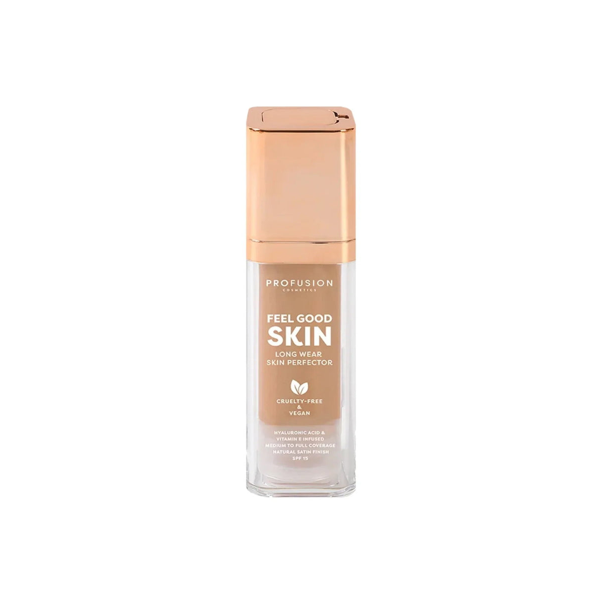 Profusion Cosmetics, Feel Good Skin, Satin Finish, Liquid Foundation, 200, Light, SPF 15, 30 ml