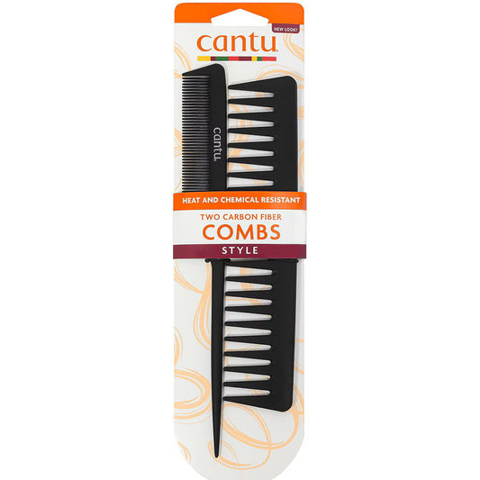 Set Duo, Cantu, Cantu, Styling, Hair Plastic Comb, Black, 2 pcs